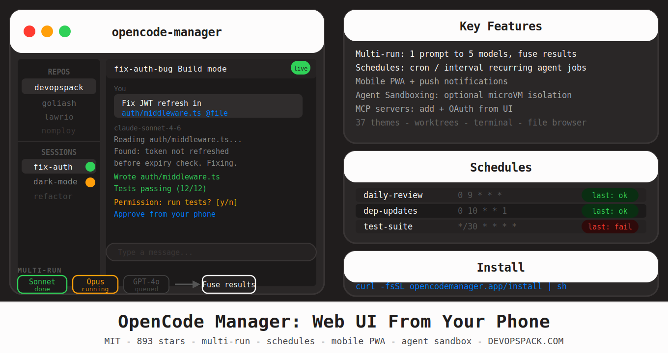 OpenCode Manager: A Web UI for OpenCode That Works From Your Phone