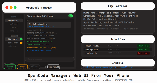 OpenCode Manager: A Web UI for OpenCode That Works From Your Phone